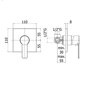 Paffoni - Miscelatore incasso doccia Red senza deviatore cromato