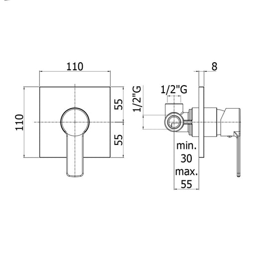 Paffoni - Miscelatore incasso doccia Red senza deviatore cromato