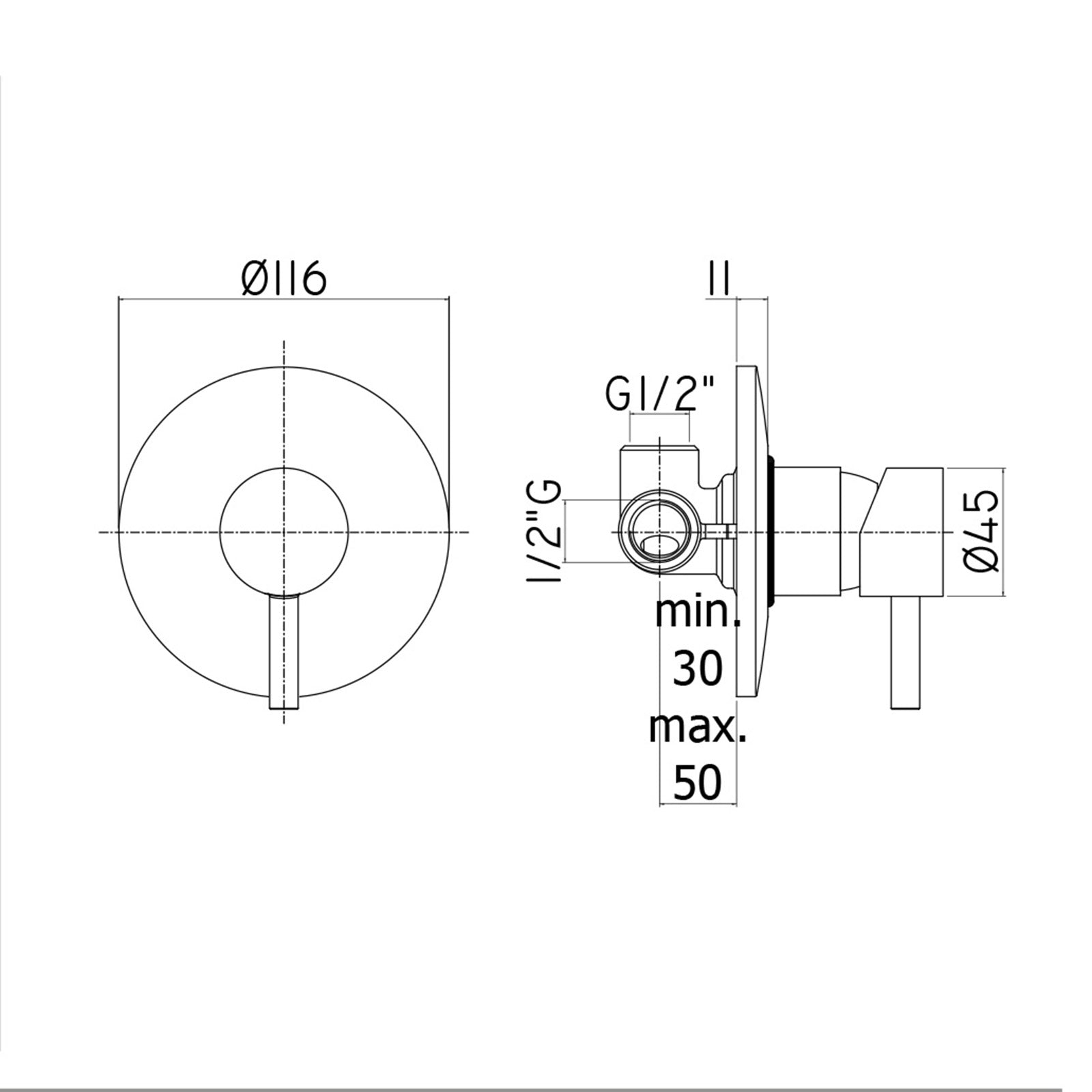 Paffoni - Miscelatore incasso doccia Stick senza deviatore cromato