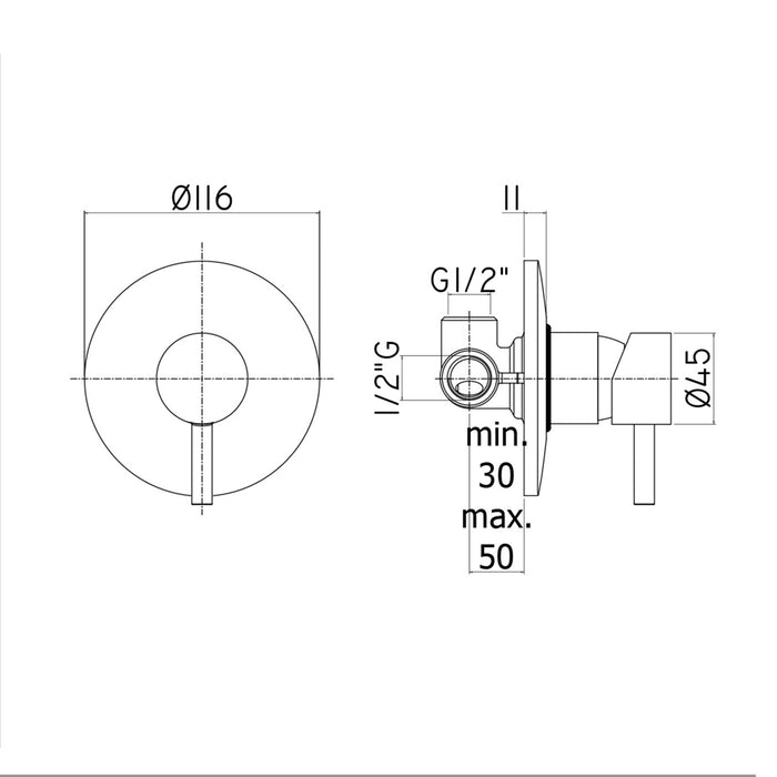 Paffoni - Miscelatore incasso doccia Stick senza deviatore cromato