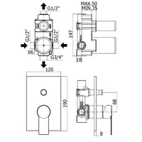 Paffoni - Miscelatore incasso doccia Tango con deviatore cromato