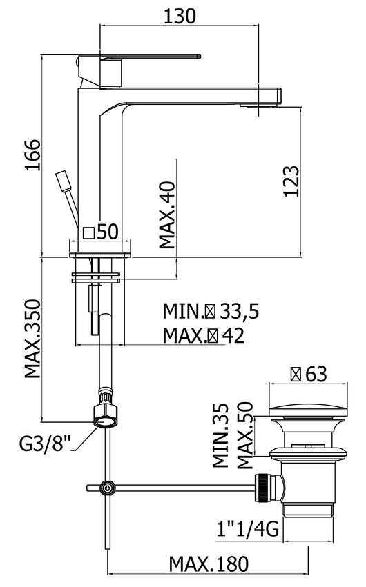 Paffoni - Miscelatore lavabo monocomando Tango cromato