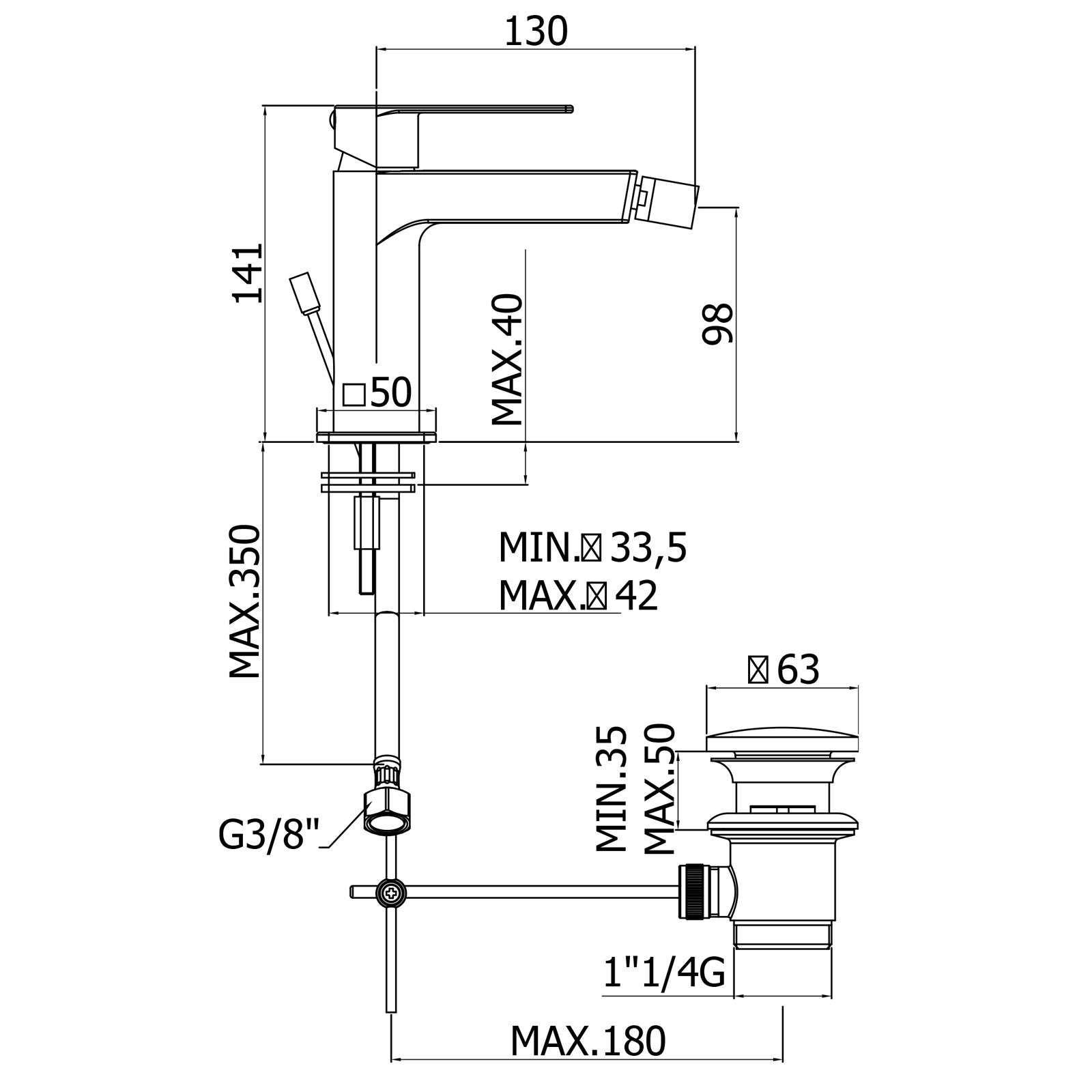 Paffoni - Miscelatore bidet monocomando Tango cromato