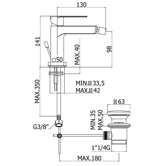 Paffoni - Miscelatore bidet monocomando Tango cromato