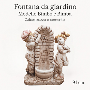Fontana calcestruzzo cemento senza rubinetto 75x35xh.91cm modello bimbo bimba