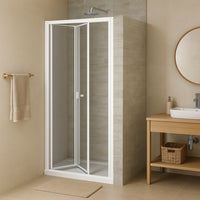 Porta doccia a soffietto book cristallo temprato profilo bianco bianco *** misure 71-75xh190 cm trasparente, confezio...