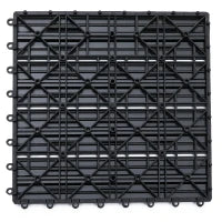 Set 11 Piastrelle per Esterni ad Incastro Antiscivolo in HDPE Riciclato, 30x30x2.2 cm, Grigio