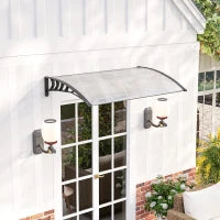 Tenda da Sole Curva con Viti e Bulloni Inclusi, in Policarbonato, PP e Alluminio, 90x150x25 cm