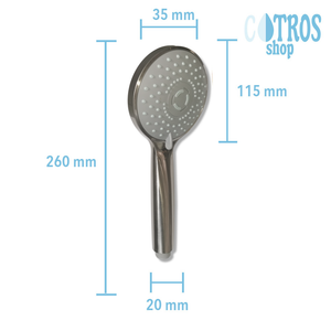 Doccetta nickel spazzolato 3 getti ugelli sistema anticalcare