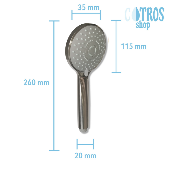 Doccetta nickel spazzolato 3 getti ugelli sistema anticalcare