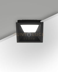 KRIS FARETTO INCASSO QUADRATO ASIMMETRICO NERO 3000K 930LM 8W DIMMERABILE