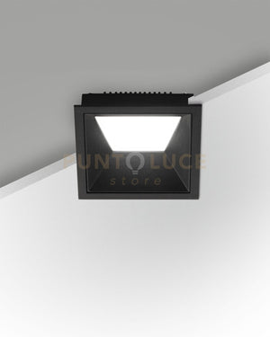 KRIS FARETTO INCASSO QUADRATO ASIMMETRICO NERO 3000K 930LM 8W DIMMERABILE