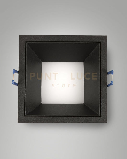 KRIS FARETTO INCASSO QUADRATO NERO 3000K 930LM 8W DIMMERABILE