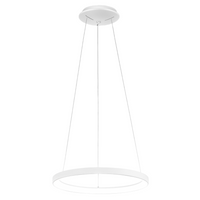 Krizia - Lampada a sospensione led 30W dimmerabile - 2300lm, luce calda 3000K, anello bianco opaco, diffusore acrilico, d. 40 cm, IP20