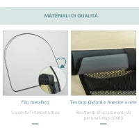 Trasportino per Animali Domestici Pieghevole in Oxford con Cuscino Rimovibile Lavabile e Borsa per Trasporto, 46x36x41cm, Grigio scuro