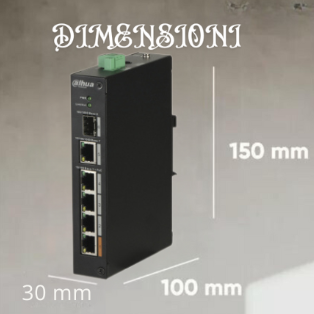 Switch di rete industriale 4 porte poe + 1 sfp + 1 uplink 1000mbps