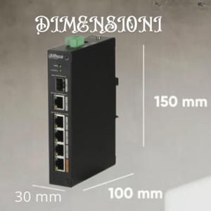 Switch di rete industriale 4 porte poe + 1 sfp + 1 uplink 1000mbps