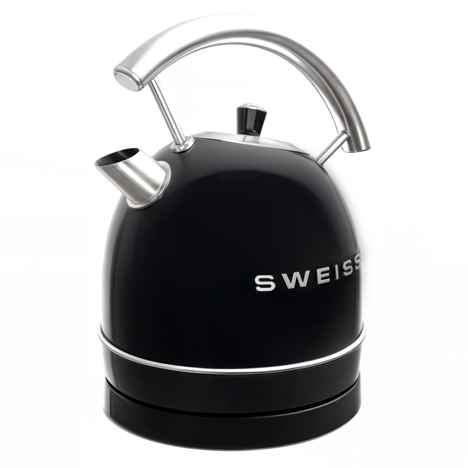 Bollitore vintage SWEISS KTL9 1,8L e base girevole a 360°C, 2200W, nero