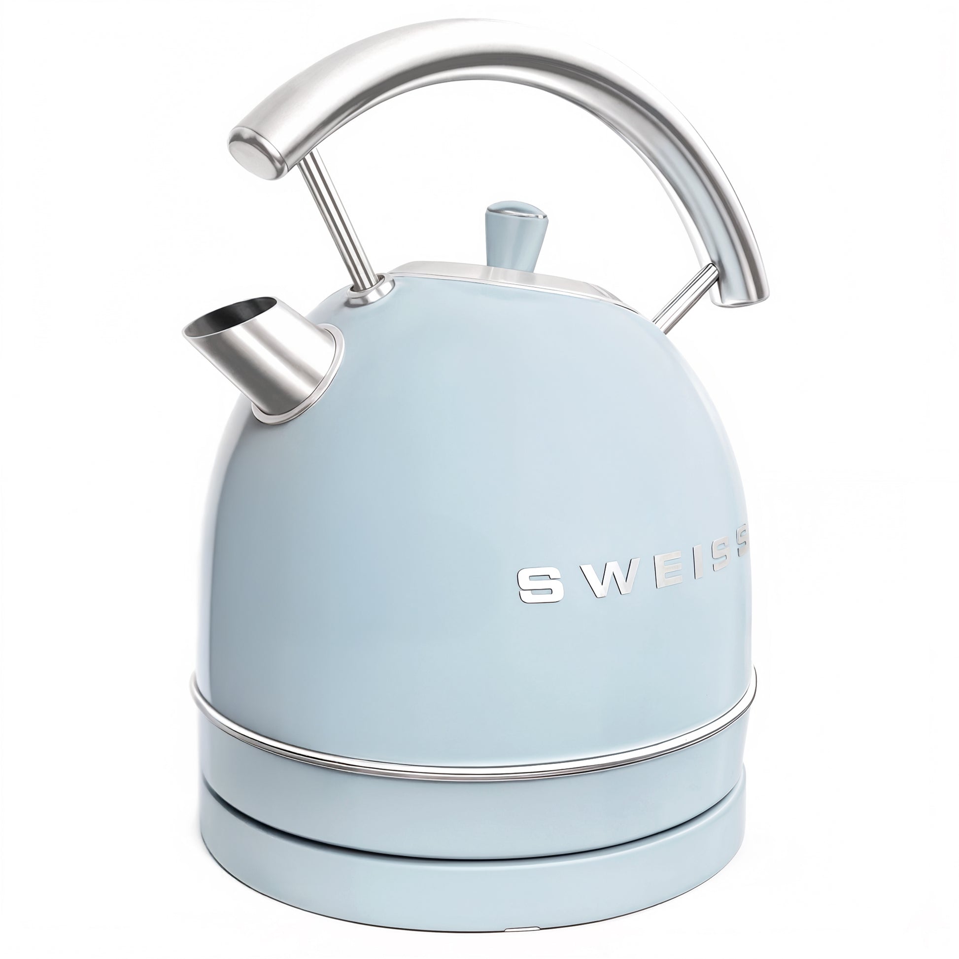 Bollitore vintage SWEISS KTL6 1,8L con base girevole a 360°C, 2200W, azzurro