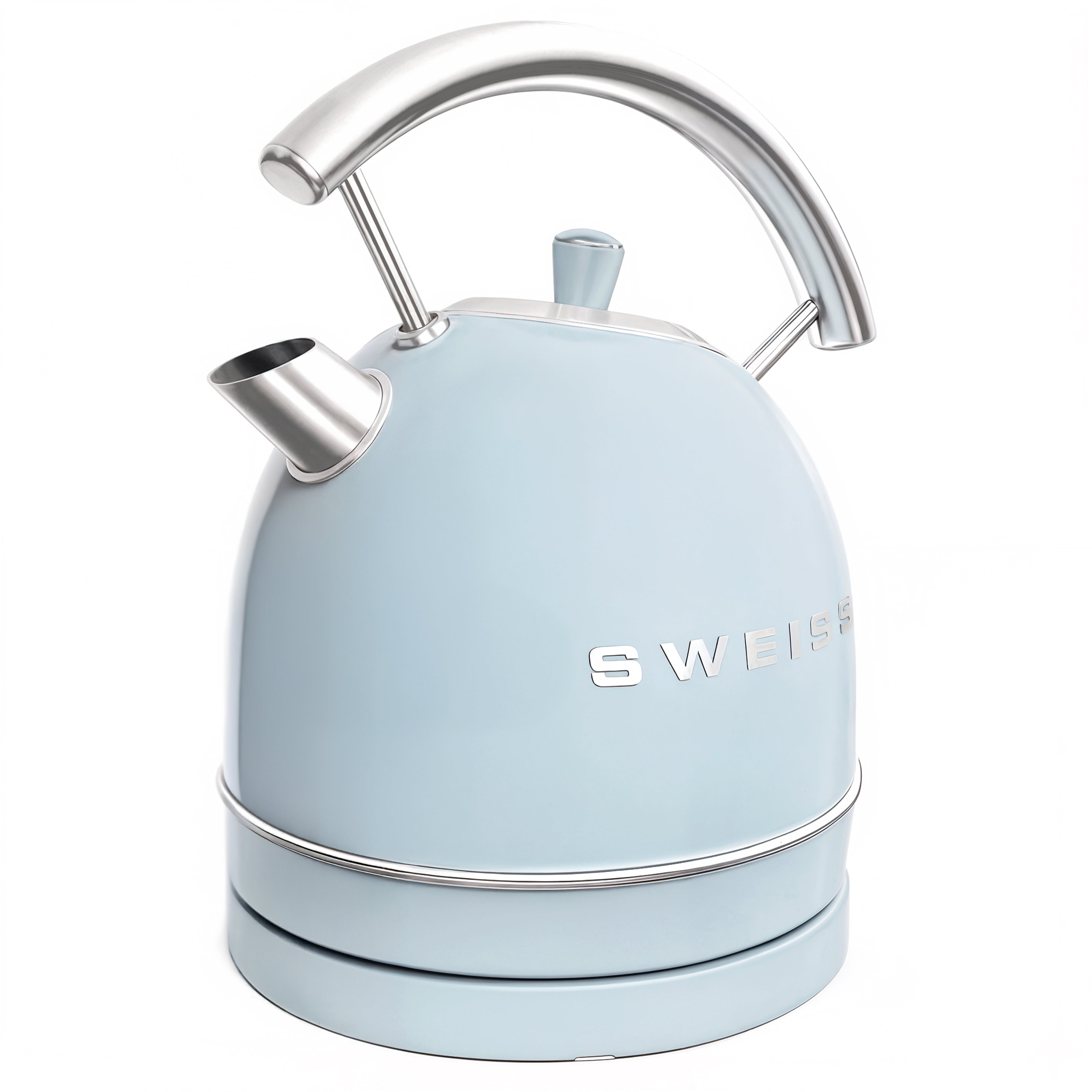 Bollitore vintage SWEISS KTL6 1,8L con base girevole a 360°C, 2200W, azzurro