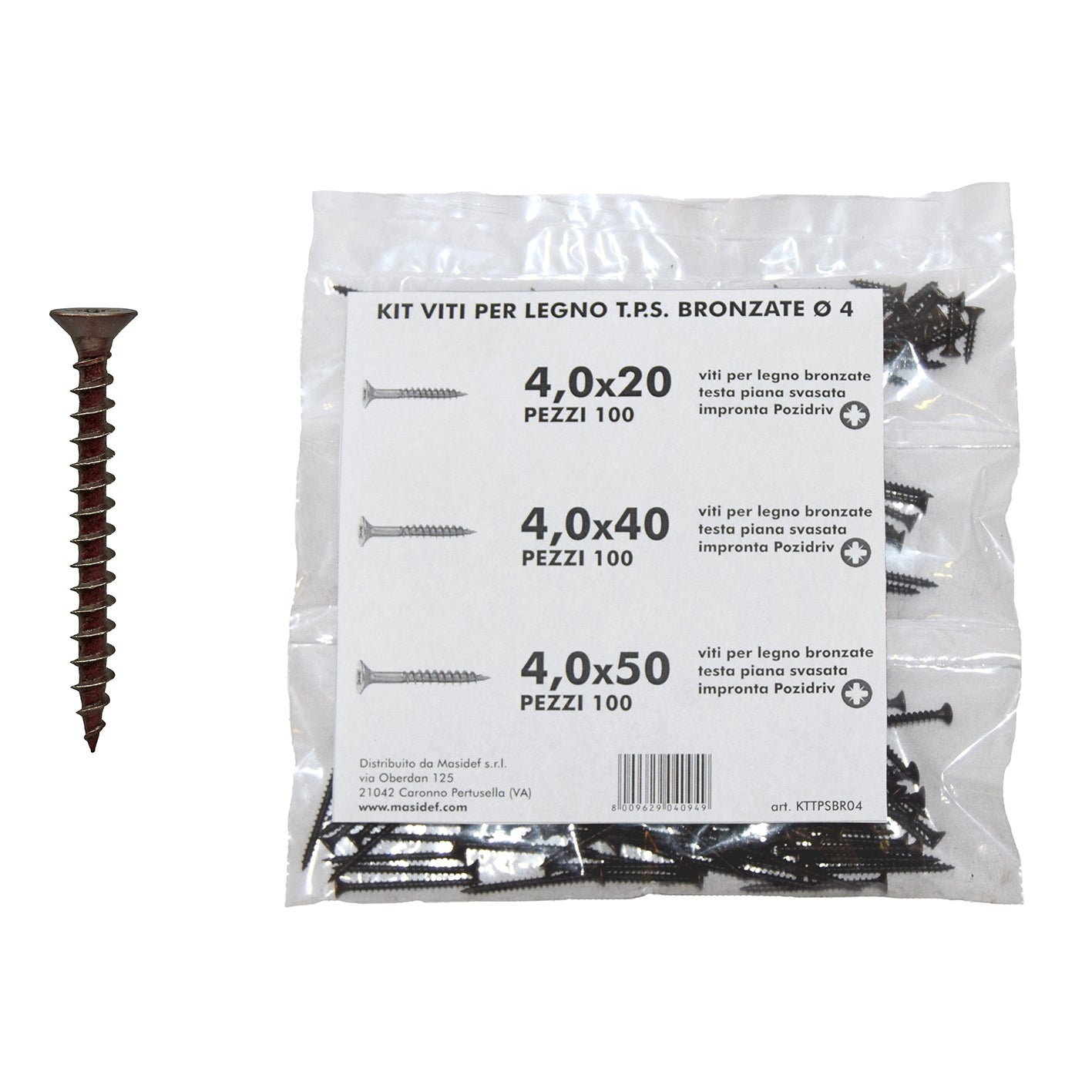 Kit viti TPS bronzate Ã˜ 5 mm. 150 pezzi