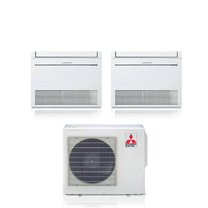 Climatizzatore Condizionatore Mitsubishi Electric Pavimento Dual Split Inverter serie MFZ-KT 9+12 con MXZ-3F54VF R-32 Wi-Fi Optional con Telecomando Incluso 9000+12000