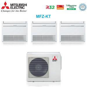 Climatizzatore Condizionatore Mitsubishi Pavimento Trial Split Inverter serie MFZ-KT 9+9+12 con MXZ-3F54VF3 R-32 9000+9000+12000 - Novità