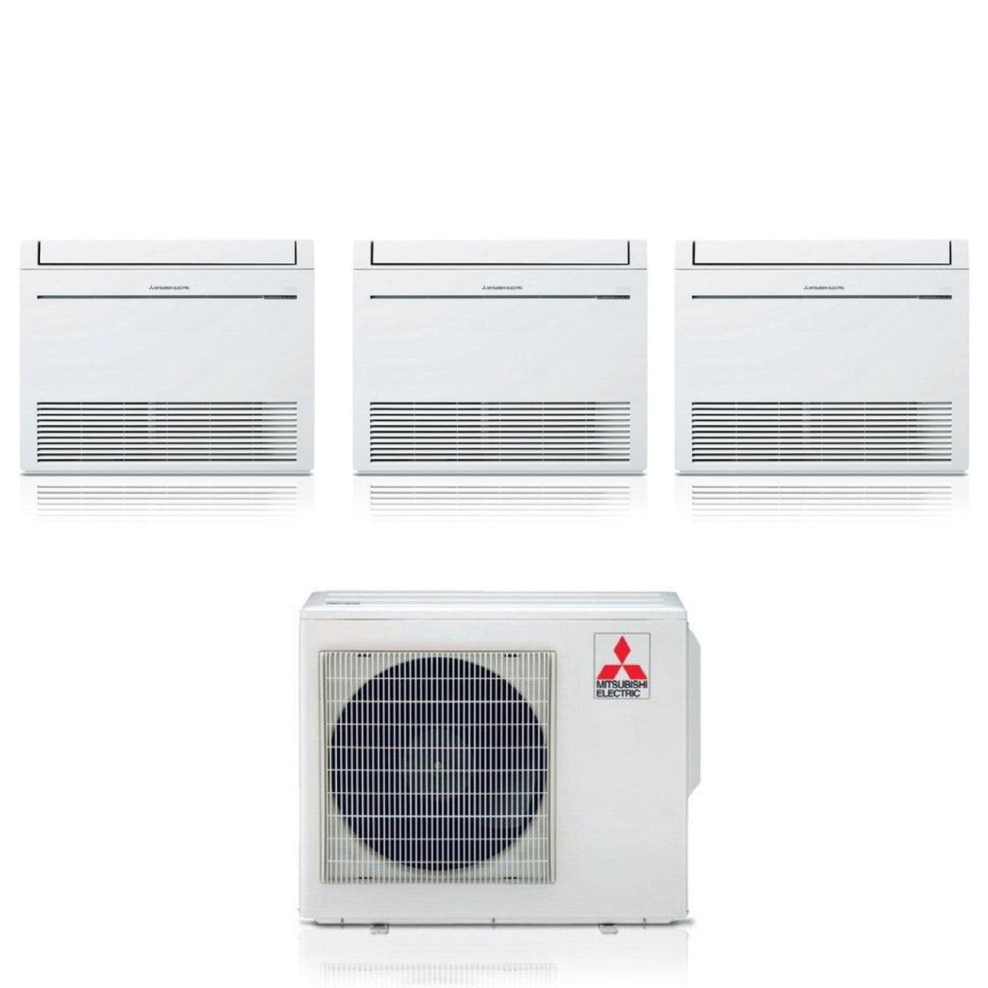 Climatizzatore Condizionatore Mitsubishi Pavimento Trial Split Inverter serie MFZ-KT 9+9+12 con MXZ-3F54VF3 R-32 9000+9000+12000 - Novità