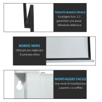 Schermo per Proiettore 100 Pollici Formato 4:3 Regolabile con Telecomando, Schermo di Proiezione Motorizzato Compatto, Installazione a Parete o Soffitto, 203x152 cm, Bianco
