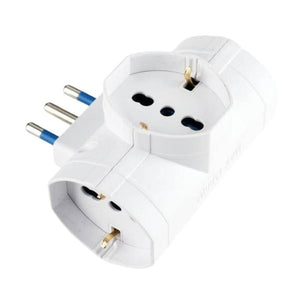 Adattatore triplo ecova 3 prese universali bipasso 16a bianco