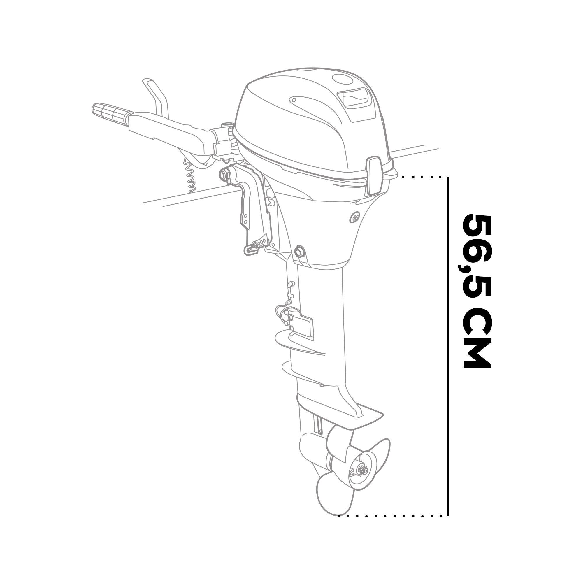 Kundan - Motore Marino Fuoribordo a Benzina 4 Tempi 246cc 9.9 Hp Gambo Lungo per Gommoni Barche da Pesca