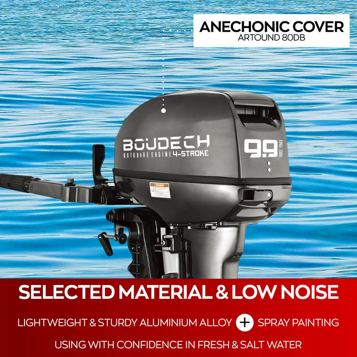 Kundan - Motore Marino Fuoribordo a Benzina 4 Tempi 246cc 9.9 Hp Gambo Lungo per Gommoni Barche da Pesca