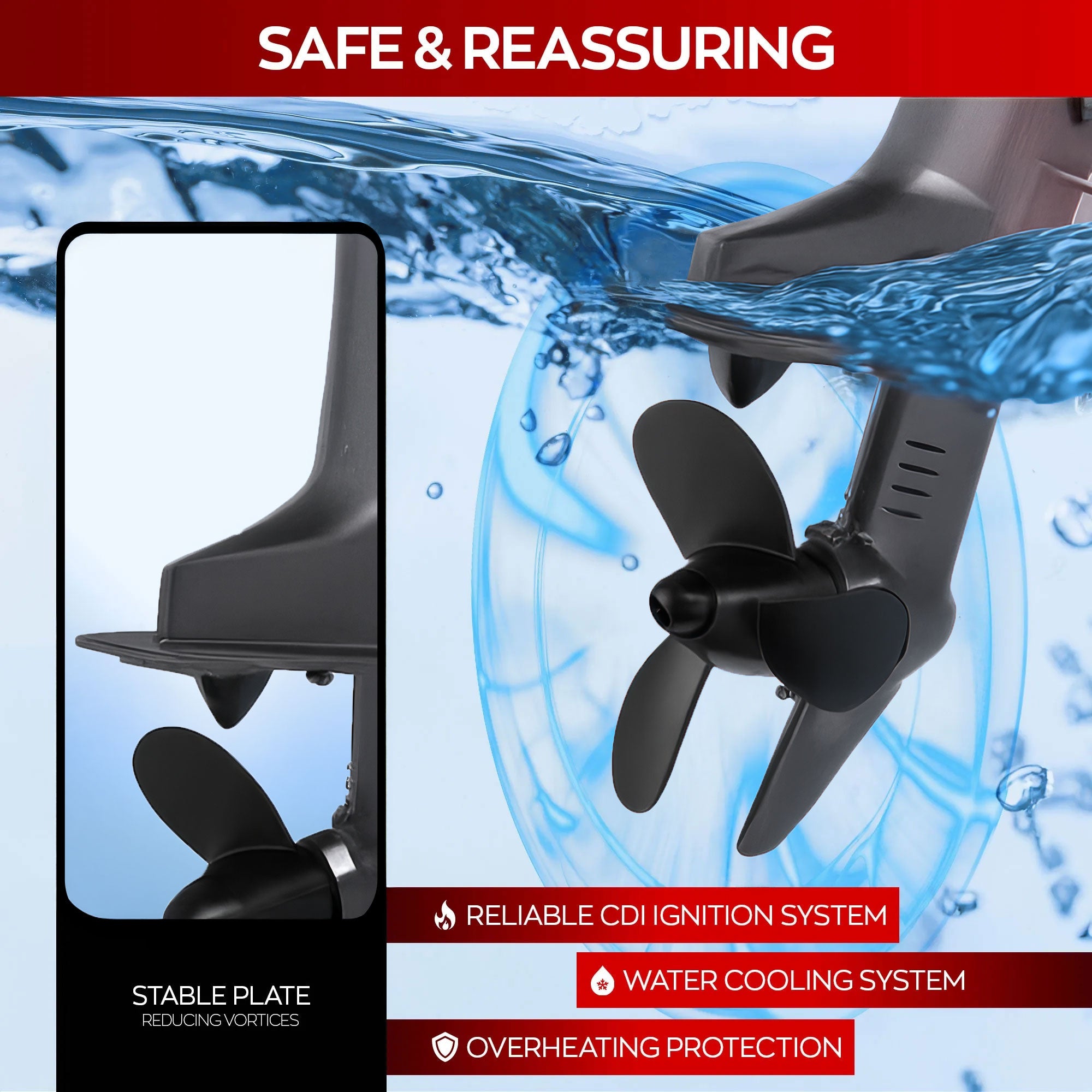 Kundan - Motore Marino Fuoribordo a Benzina 4 Tempi 246cc 9.9 Hp Gambo Lungo per Gommoni Barche da Pesca