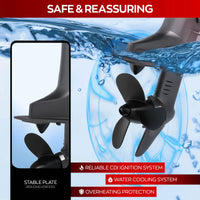 Kundan - Motore Marino Fuoribordo a Benzina 4 Tempi 246cc 9.9 Hp Gambo Lungo per Gommoni Barche da Pesca