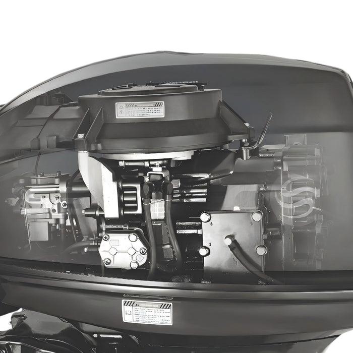 Kundan - Motore Marino Fuoribordo a Benzina 4 Tempi 246cc 9.9 Hp Gambo Lungo per Gommoni Barche da Pesca