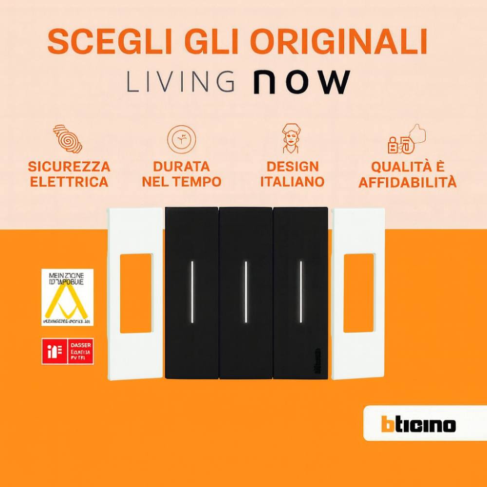 Bticino living now cover per prese e interruttori moderni *** colore bianco, confezione 1
