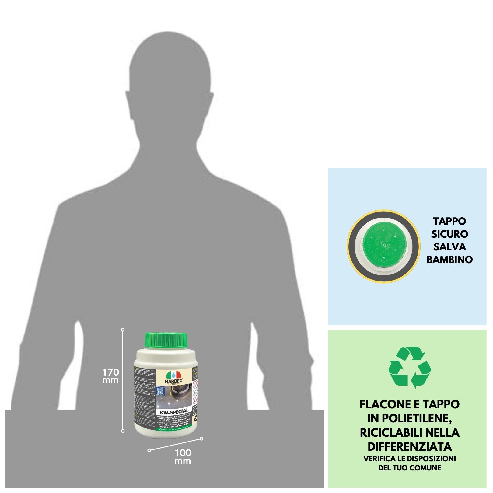 Lucidante in polvere per gres porcellanato e granito KW-SPECIAL   800GR