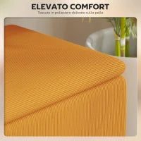 Panca Fondoletto in Poliestere e Legno per Camera da Letto e Ingresso, 95x38x45 cm, Arancione