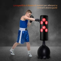 Sacco da Boxe da Terra, Sacco da Pugile per Adulti e Bambini, Fit Boxe Arti Marziali (50x50x165cm)