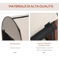 Trasportino Gabbia da Trasporto per Cani Gatti e Animali Domestici Pieghevole, 61x46x51cm, Caffè