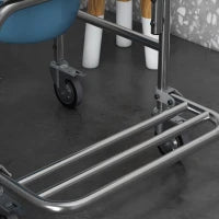 Sedia a Rotelle Impermeabile con WC Seduta in Ecopelle, 4 Ruote, Vaso Rimovibile per Anziani/Disabili, 84x54x96cm