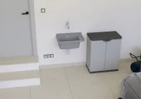 MONGARDI Lavandino pilozzo a muro da esterno 60x40x25, colore CEMENTO