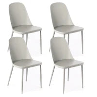 E-STYLO Sedia in polipropilene grigio chiaro e gambe in metallo grigio chiaro, 46cm X 55cm H. 80cm.