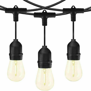 Catena luminosa da esterno 15 portalampade e27 14,4mt prese fisse lampadine non incluse