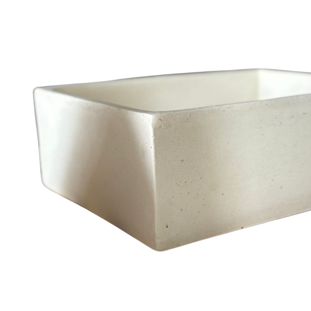 Pilozza lavabo rettangolare cemento calcestruzzo 45 x 35 x h.16 cm serie ostuni