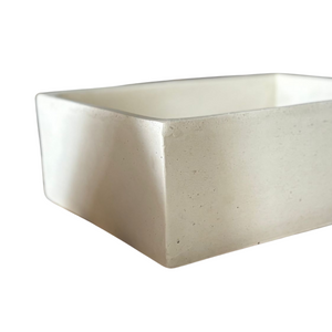 Pilozza lavabo rettangolare cemento calcestruzzo 45 x 35 x h.16 cm serie ostuni