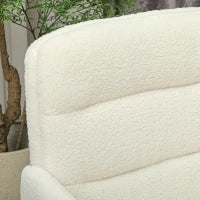 Sedia da ufficio con rivestimento in tessuto, braccioli, 5 ruote, girevole, Crema