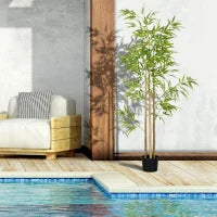 Pianta Artificiale Bambù Albero Artificiale Altezza 180 cm Con Vaso, Decorazione Interna, Molto Realistico