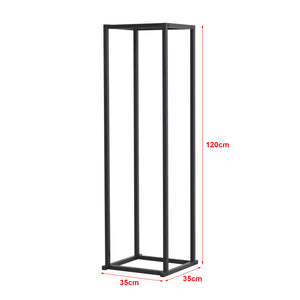 Portalegna 'Tibro' (LxPxA) 35 x 35 x 120 cm Deposito in Acciaio per Legna da Ardere Supporto per Tronchi da Legnaia -