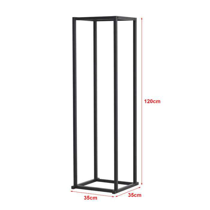 Portalegna 'Tibro' (LxPxA) 35 x 35 x 120 cm Deposito in Acciaio per Legna da Ardere Supporto per Tronchi da Legnaia -